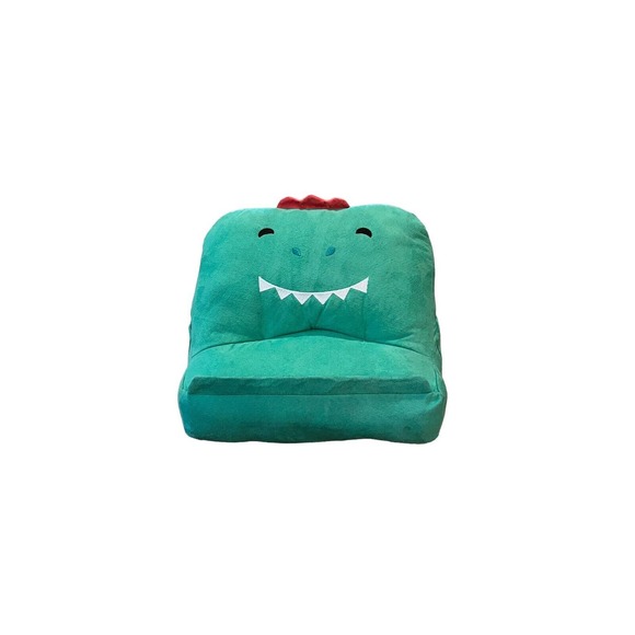 Pillowfort Tablet Book Rest Holder Pillow Weighted Plush Green Dinosaur Pockets - Picture 7 of 8